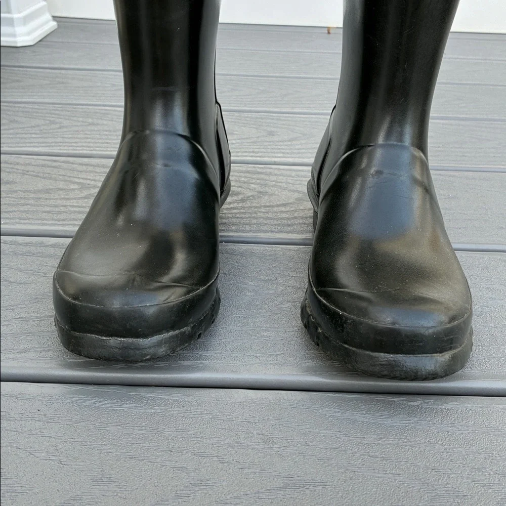 Hunter Unisex Rubber Rain Boots Waterproof Black Glossy US Size 2 Boy/3 Girl